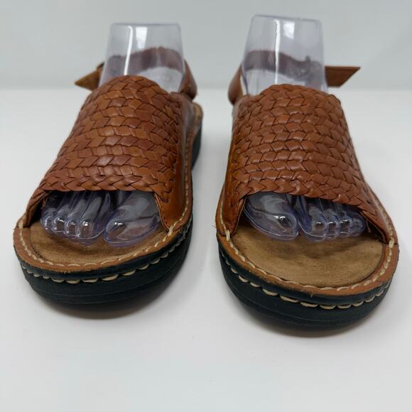 Minnetonka Sandals Women's 8 Brown Woven Leather Hippie Boho Summer EUC - Picture 4 of 11